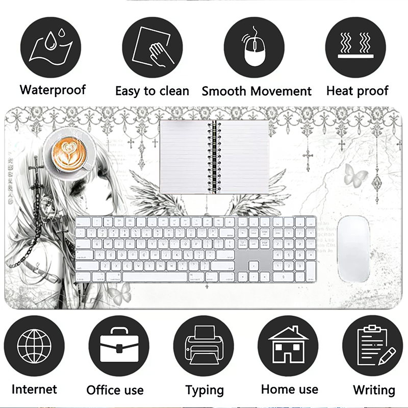 Leather Mousepad Black White A - Tech Accessories For Office Desk ulasan dan harga